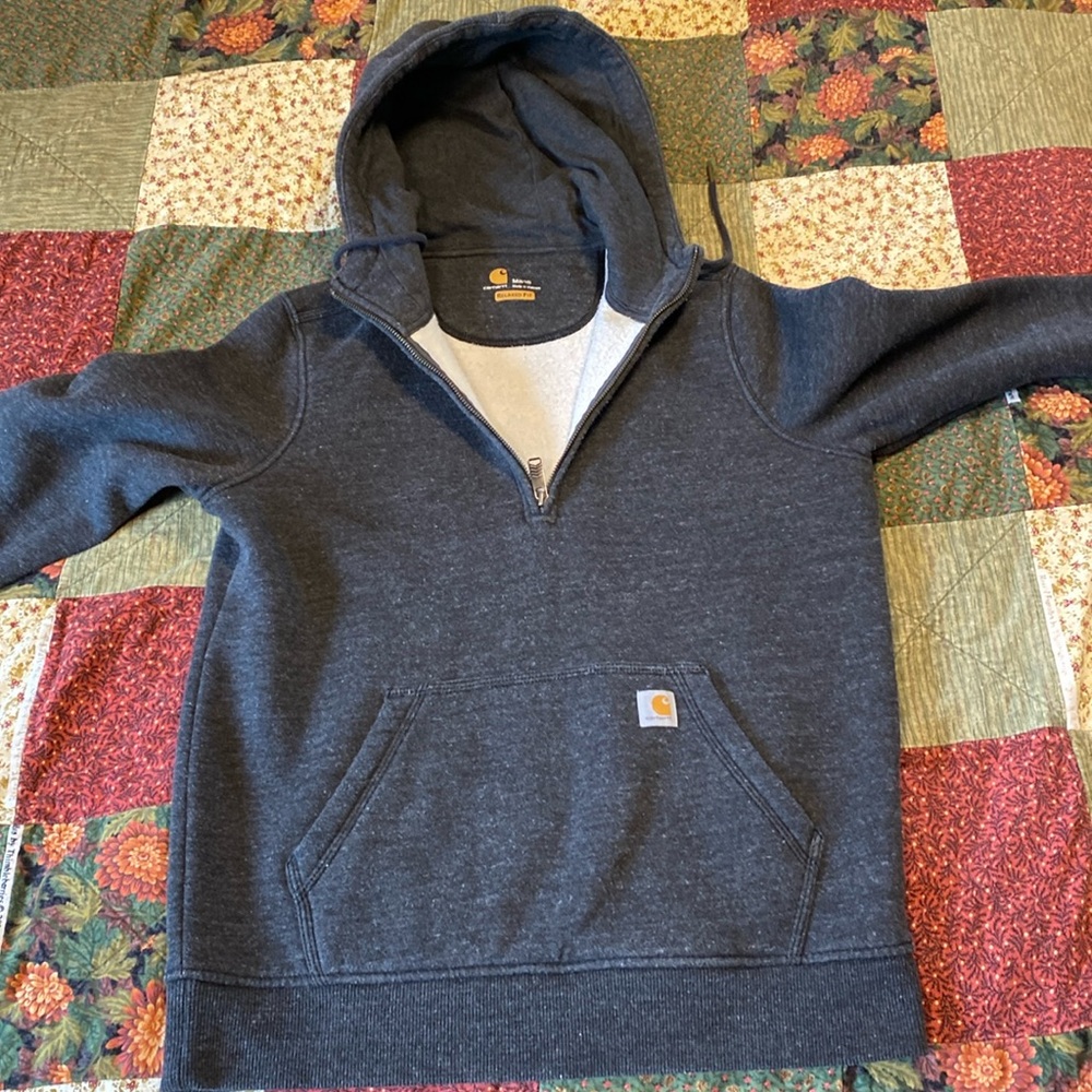 Carhartt Navy Blue Half-Zip Hoodie